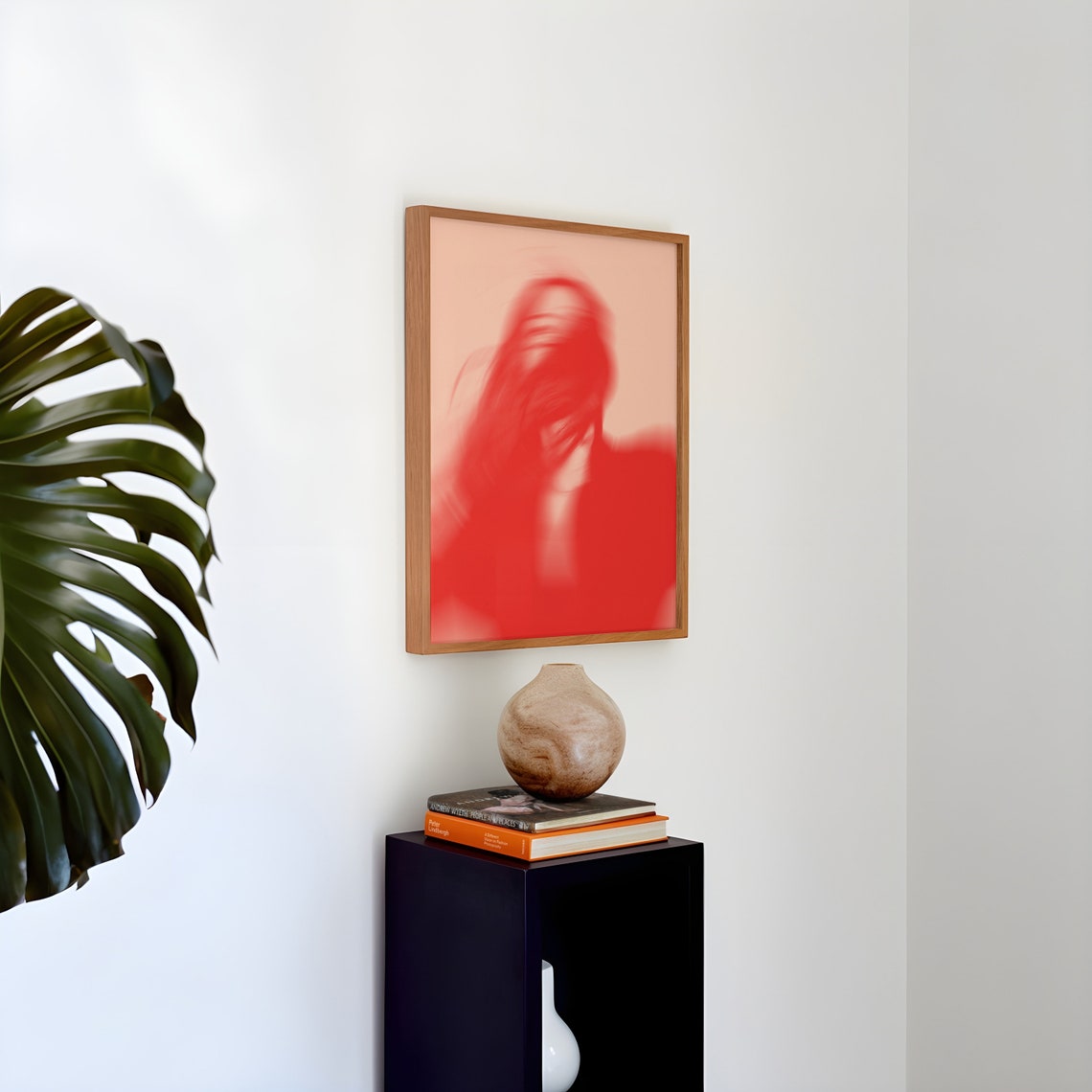 Red Aura Blur Figure Gradient Psychedelic Fashion Bedroom Art Poster - Image 5