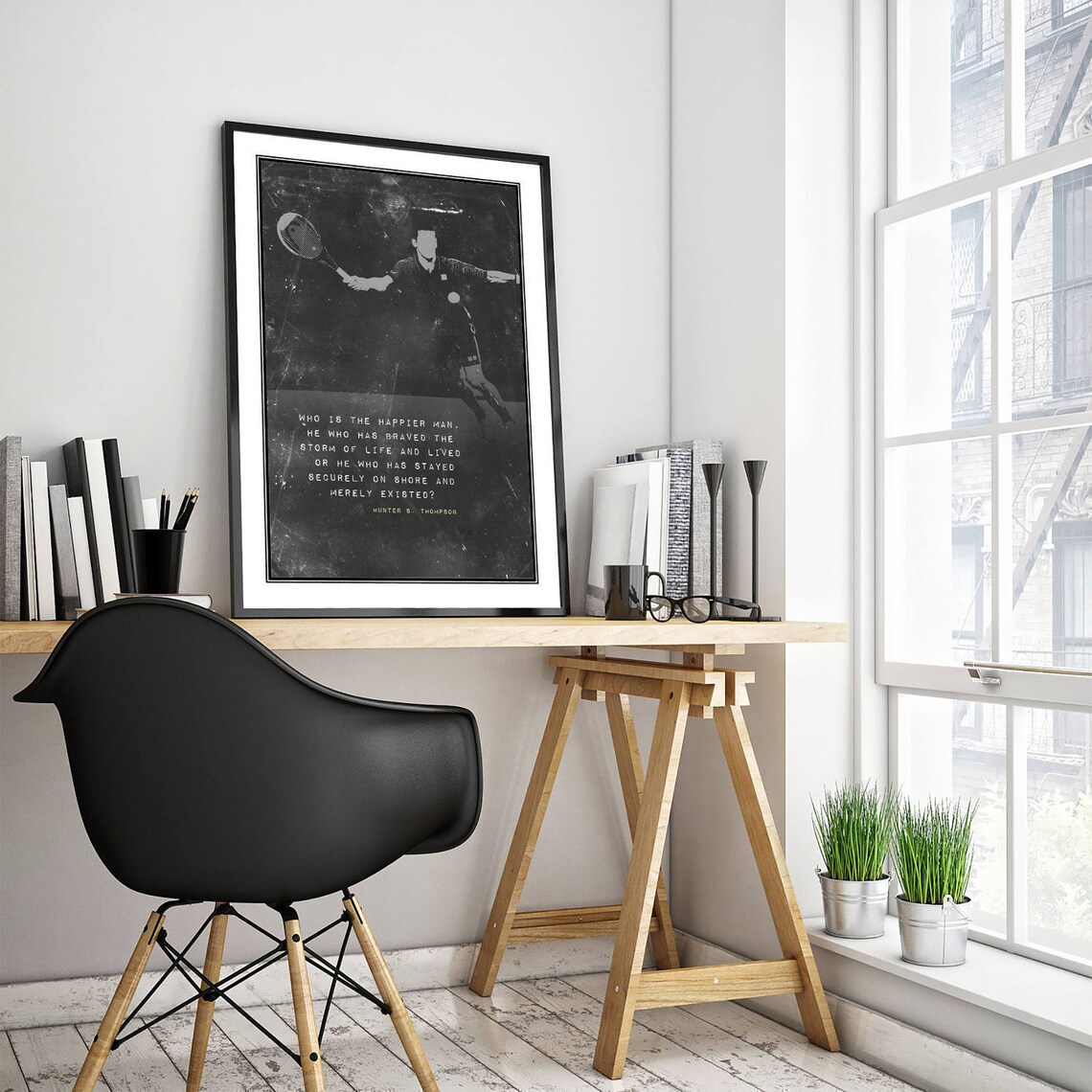 Tennis Motivational Quote Hunter S Thompson Storm of Life Poster - Image 3