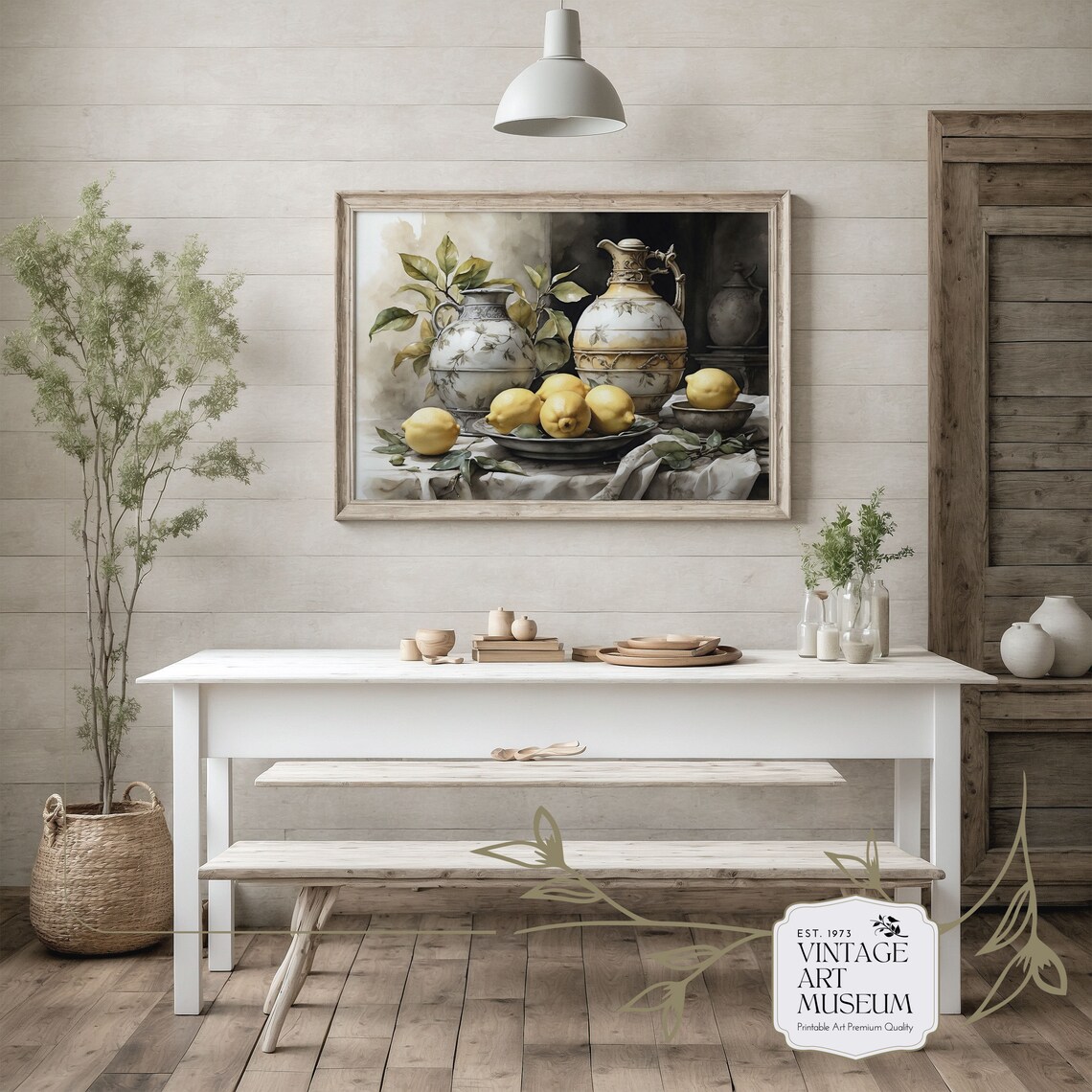 Lemon Still Life Painting Print, Vintage Cottagecore - Image 2