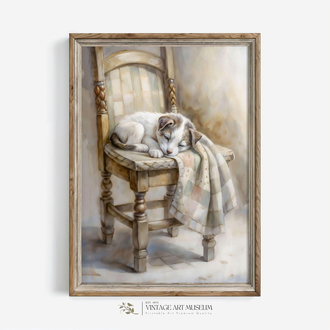 Adorable Cute Sleepy Puppy Nursery Wall Art Print Vintage Style Artwork 590 - Image 3
