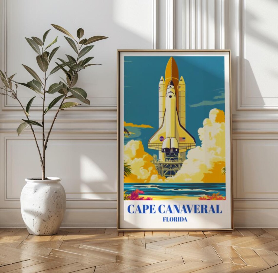 Cape Canaveral Vintage Travel Poster Art Print