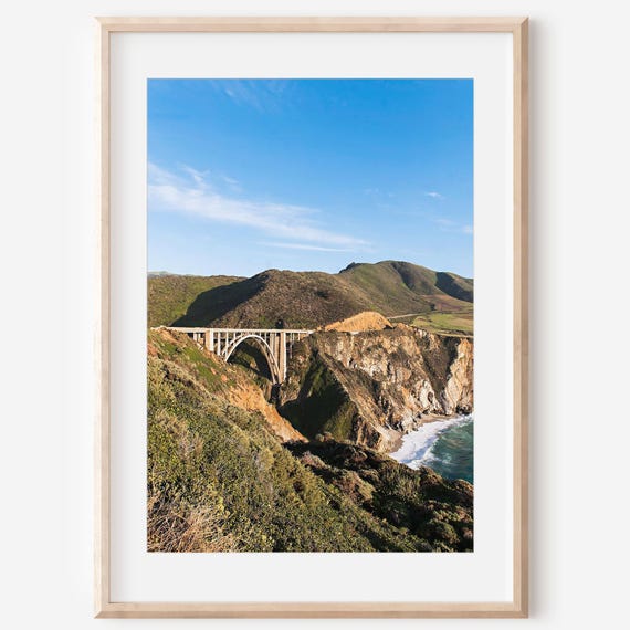 Bixby Bridge Print Art Big Sur Instant Ocean Decor Monterey Seascape Wall