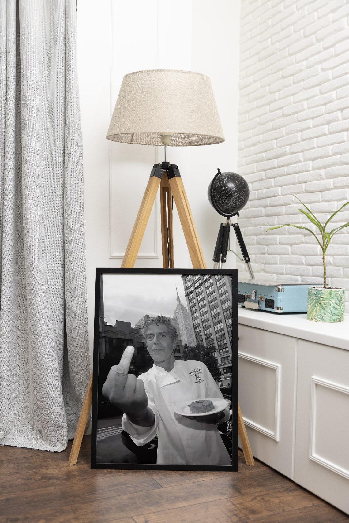 Anthony Bourdain Middle Finger Chef New York Street Photo Poster - Image 2