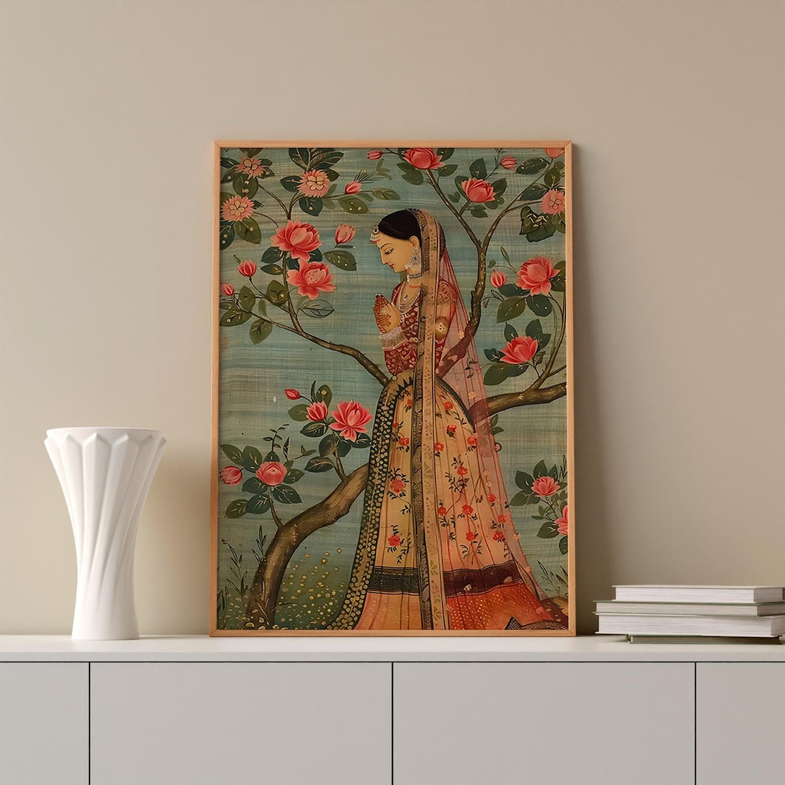 Lady In The Garden Mughal-Inspired Art Print - Image 4