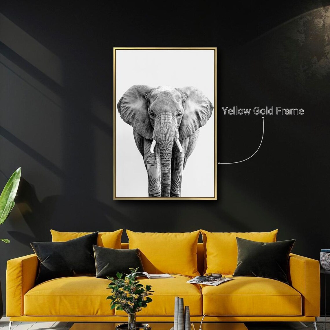 Majestic Elephant Black White Photography Wild Safari Animal Art Poster - Image 3