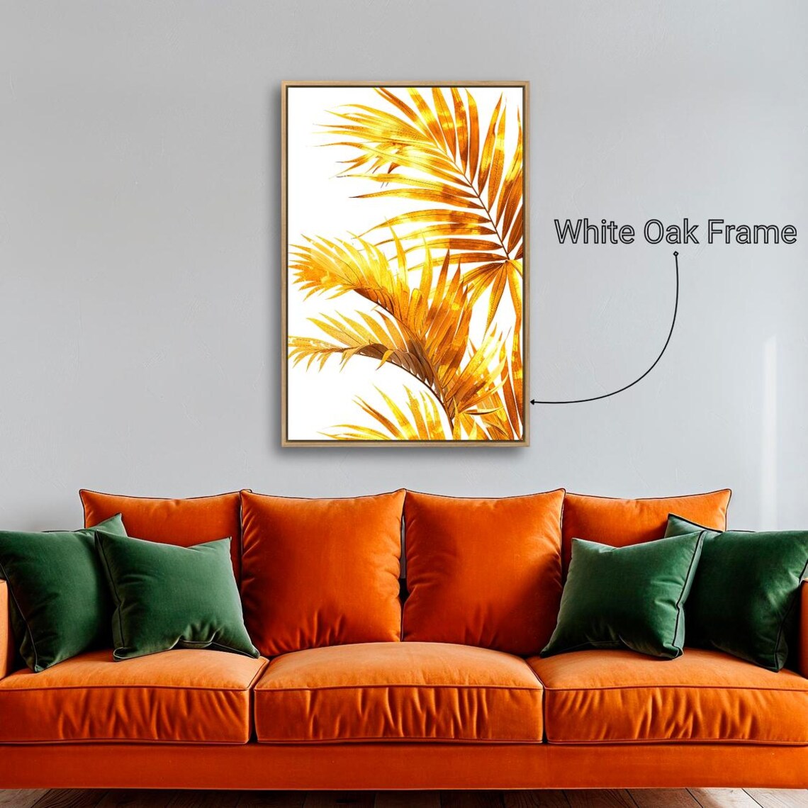 Golden Palm Fronds Luxury Tropical Foliage Botanical Wall Art Print - Image 3