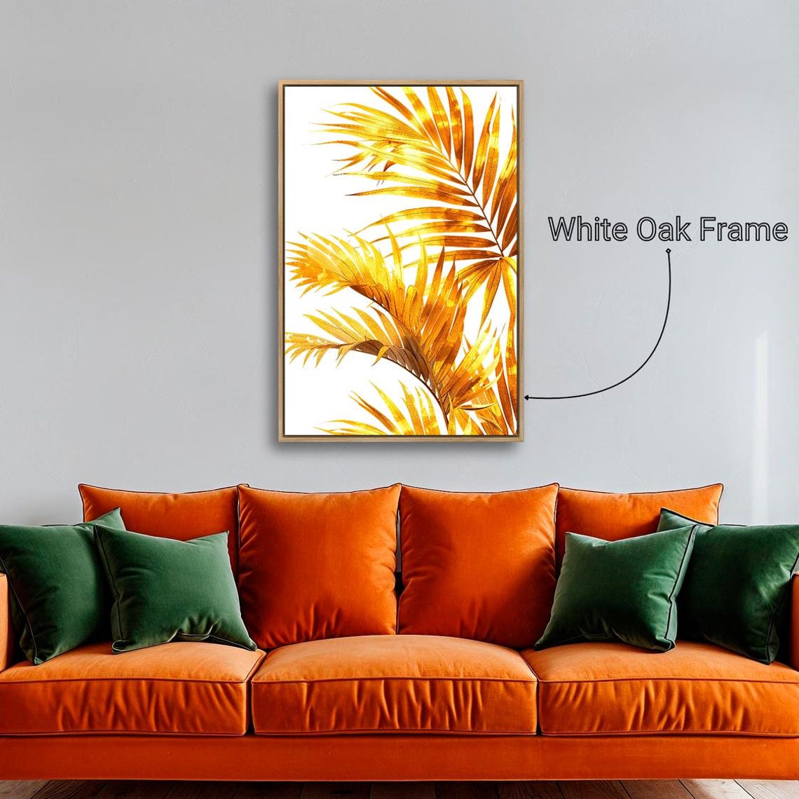 Luxury Golden Foliage Framed Wall Art Elegant Botanical Print Large Sophisticated Wall Decor Fine Tropical Leaf Poster Ready To Hang - Image 3
