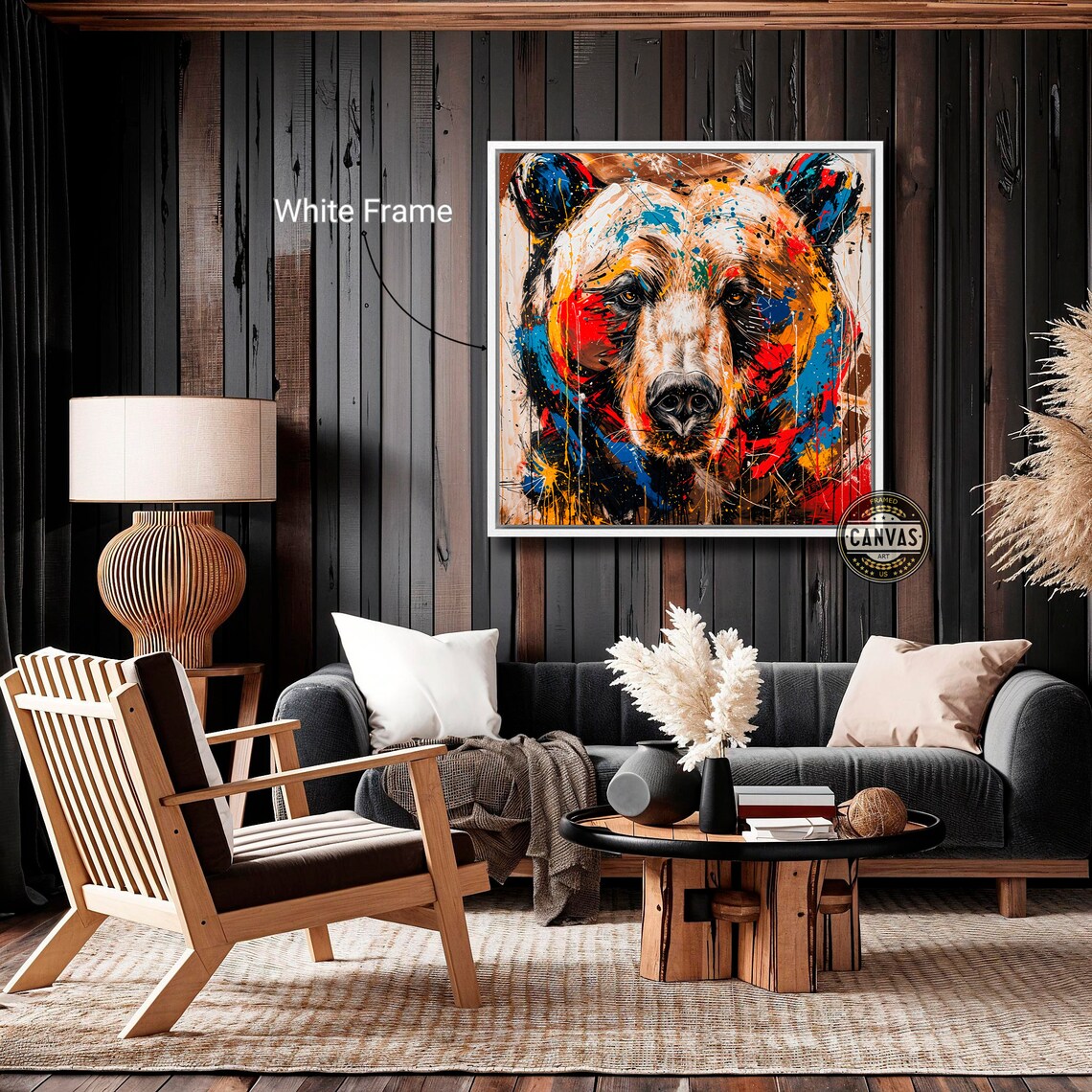 Colorful Grizzly Bear Abstract Wildlife Art Print - Image 3