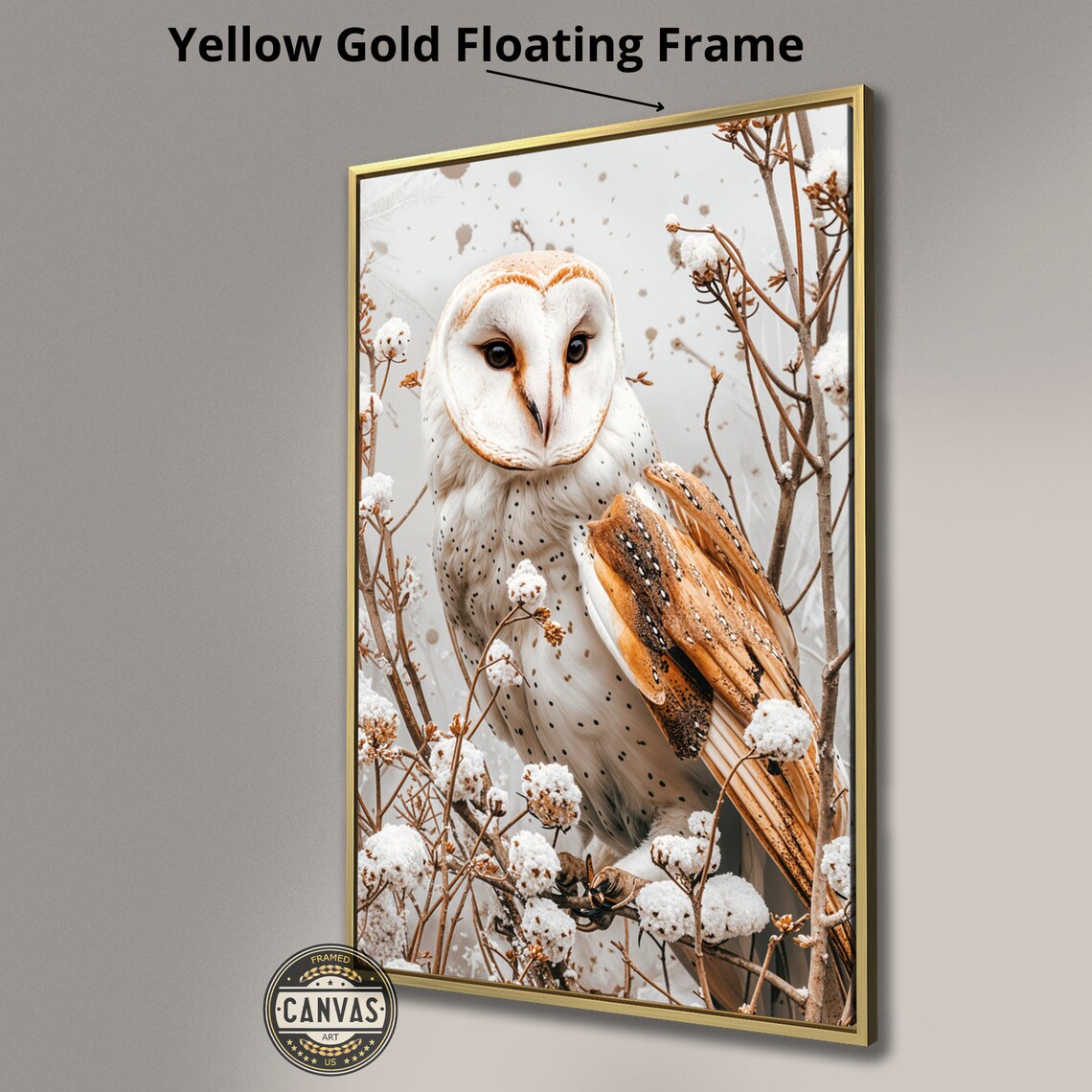 Snowy Owl Holiday Winter Wildlife Wall Art Print - Image 2