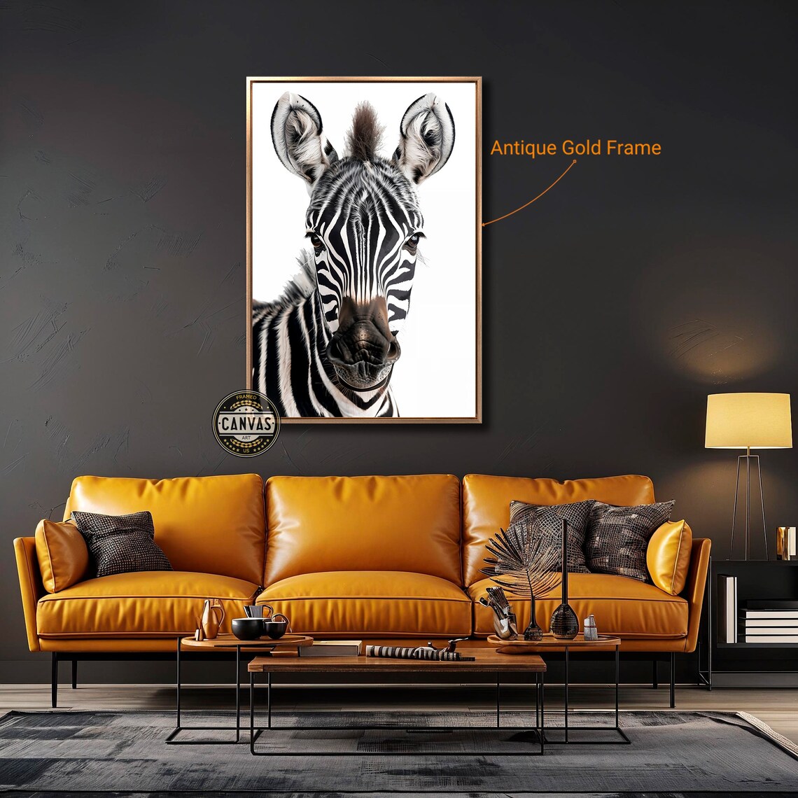 Striking Zebra Face Close Up Black And White Safari Wildlife Art Poster - Image 4