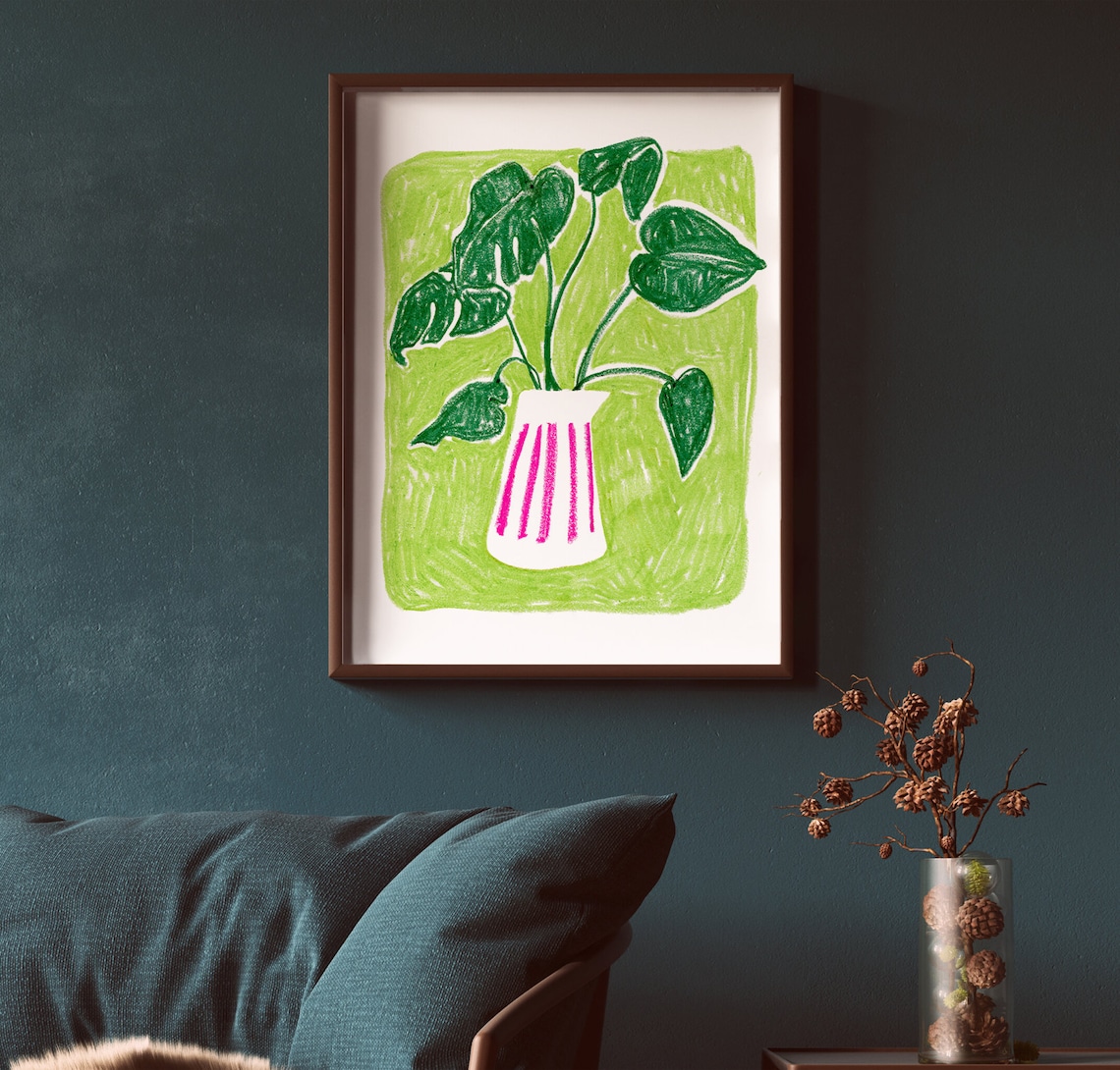 Monstera Art Print, Modern Botanical Poster - Image 3