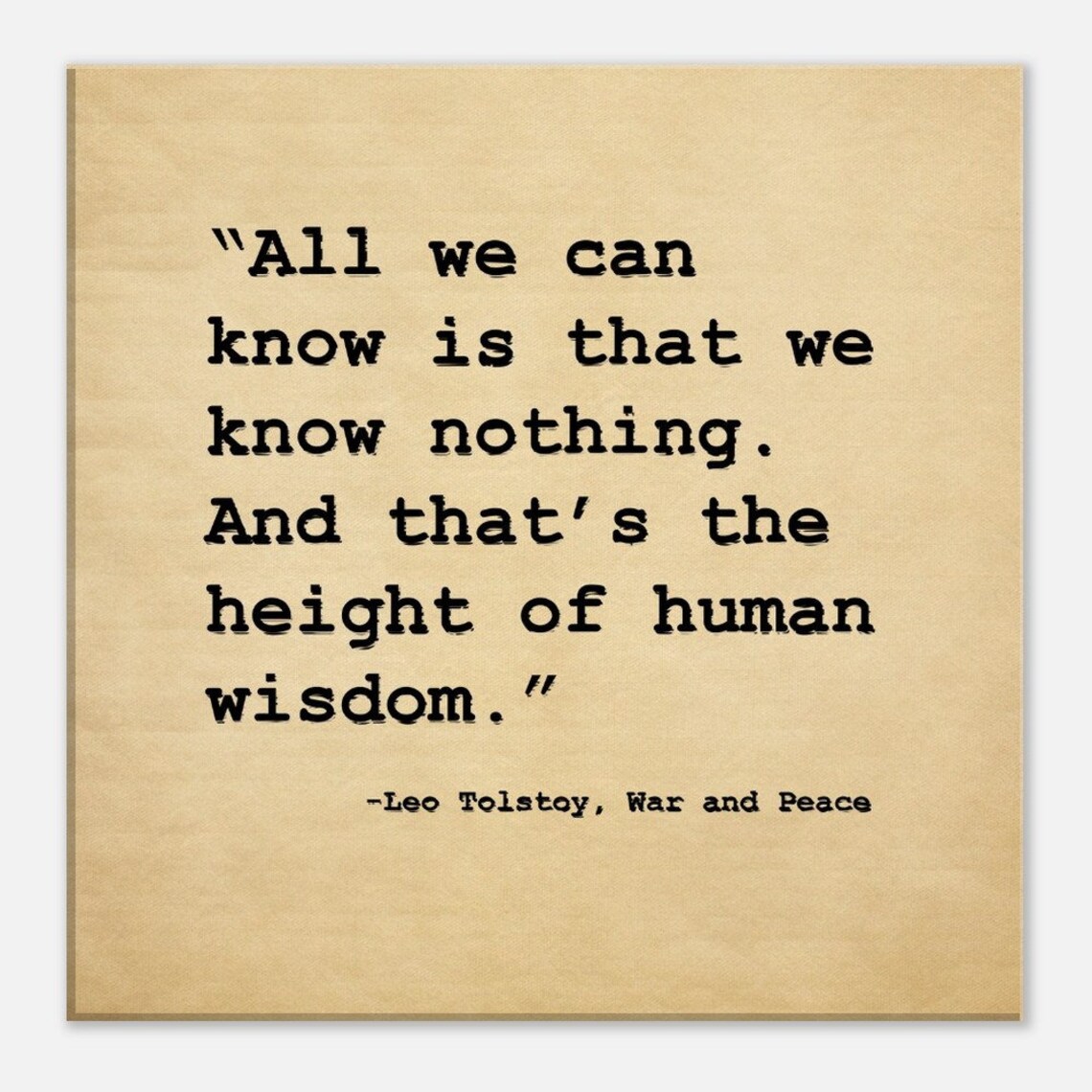 Leo Tolstoy War And Peace Quote Poster Art Print