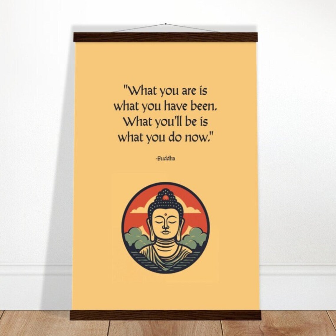 Buddha Quote Poster "What You'll Be Is What You Do Now" Goldenrod Zen Design - Image 4