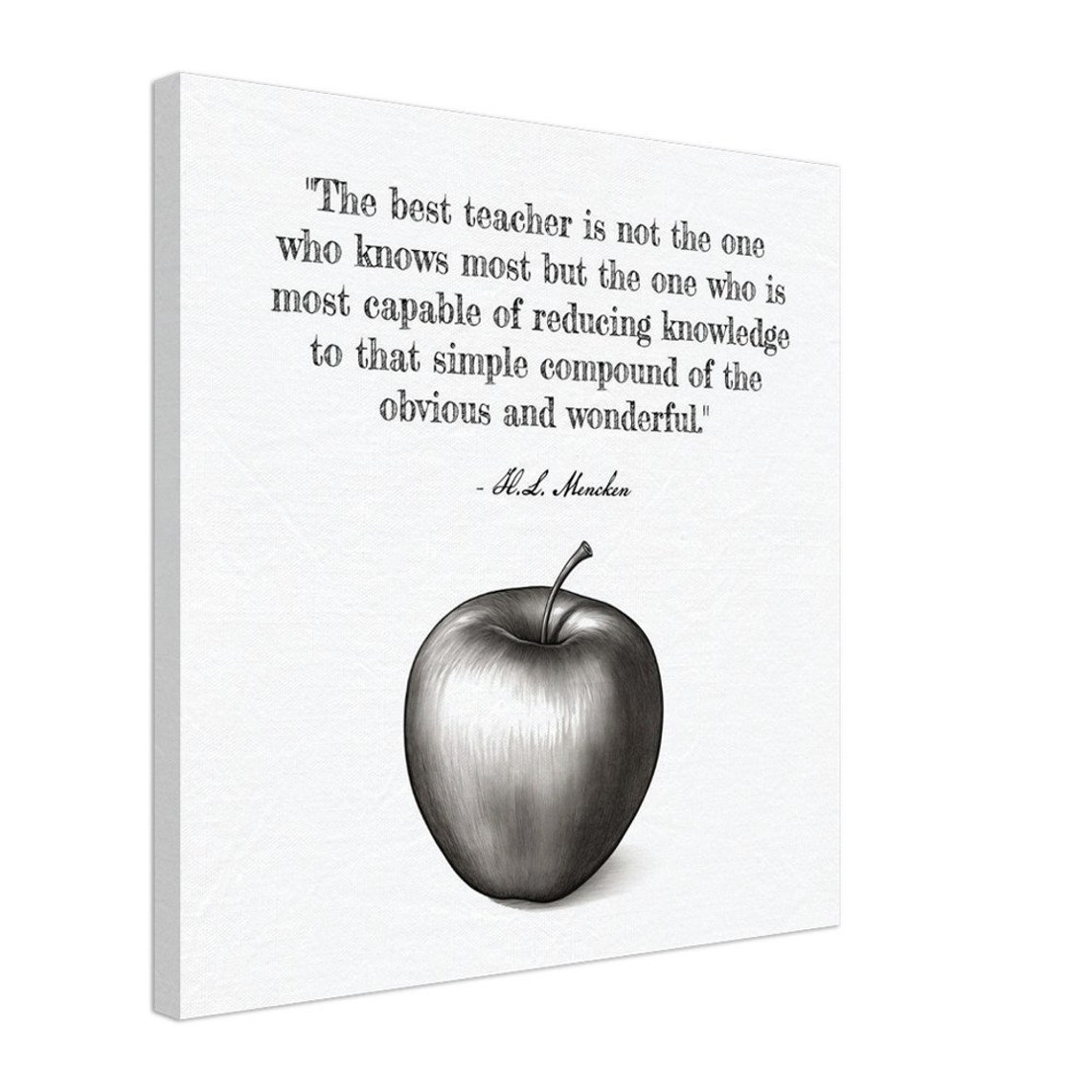 H.L. Mencken Best Teacher Quote Simple Wonderful Knowledge Poster - Image 2