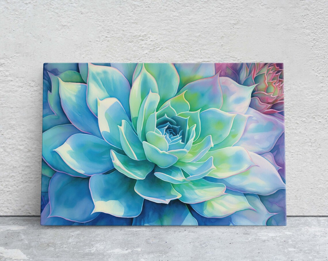 Succulent Cactus Botanical Painting, Nature Print