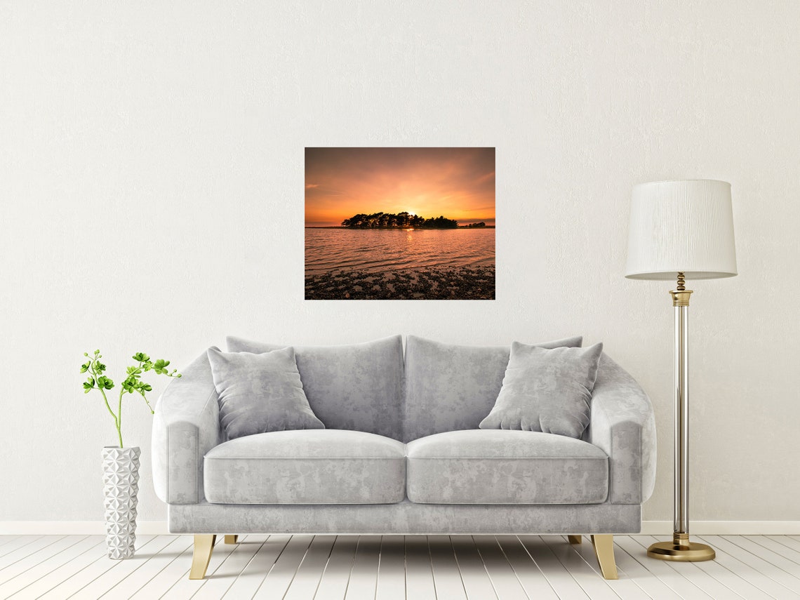 Hatchet Pond New Forest Hampshire Fiery Sunset Over Still Water Poster - Image 2