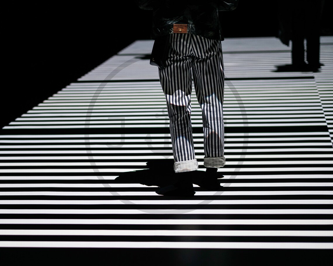 Striped Shadow Crosswalk Stride Black White Street Photo Poster - Image 3