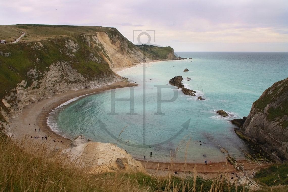 Lulworth Cove Dorset Turquoise Bay White Cliffs Coastal Poster - Image 3