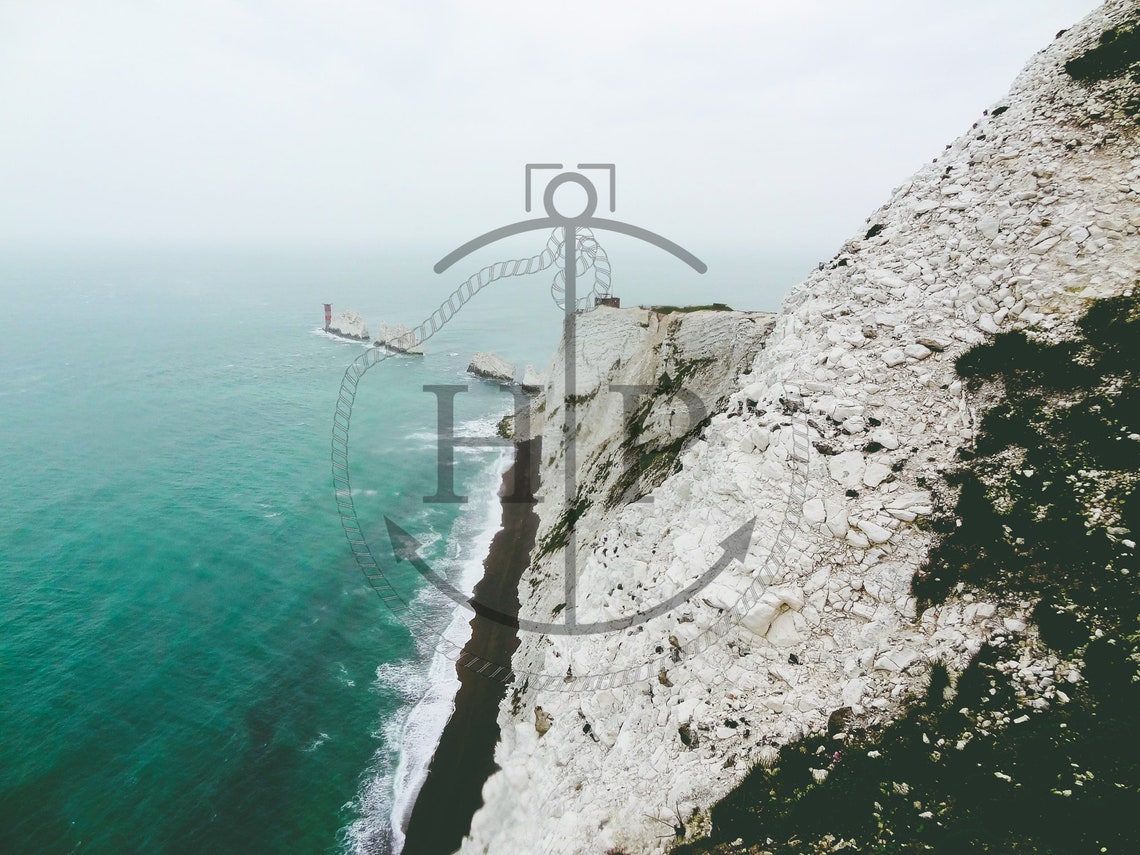 The Needles Isle of Wight Chalk Cliffs Lighthouse View Poster - Image 3