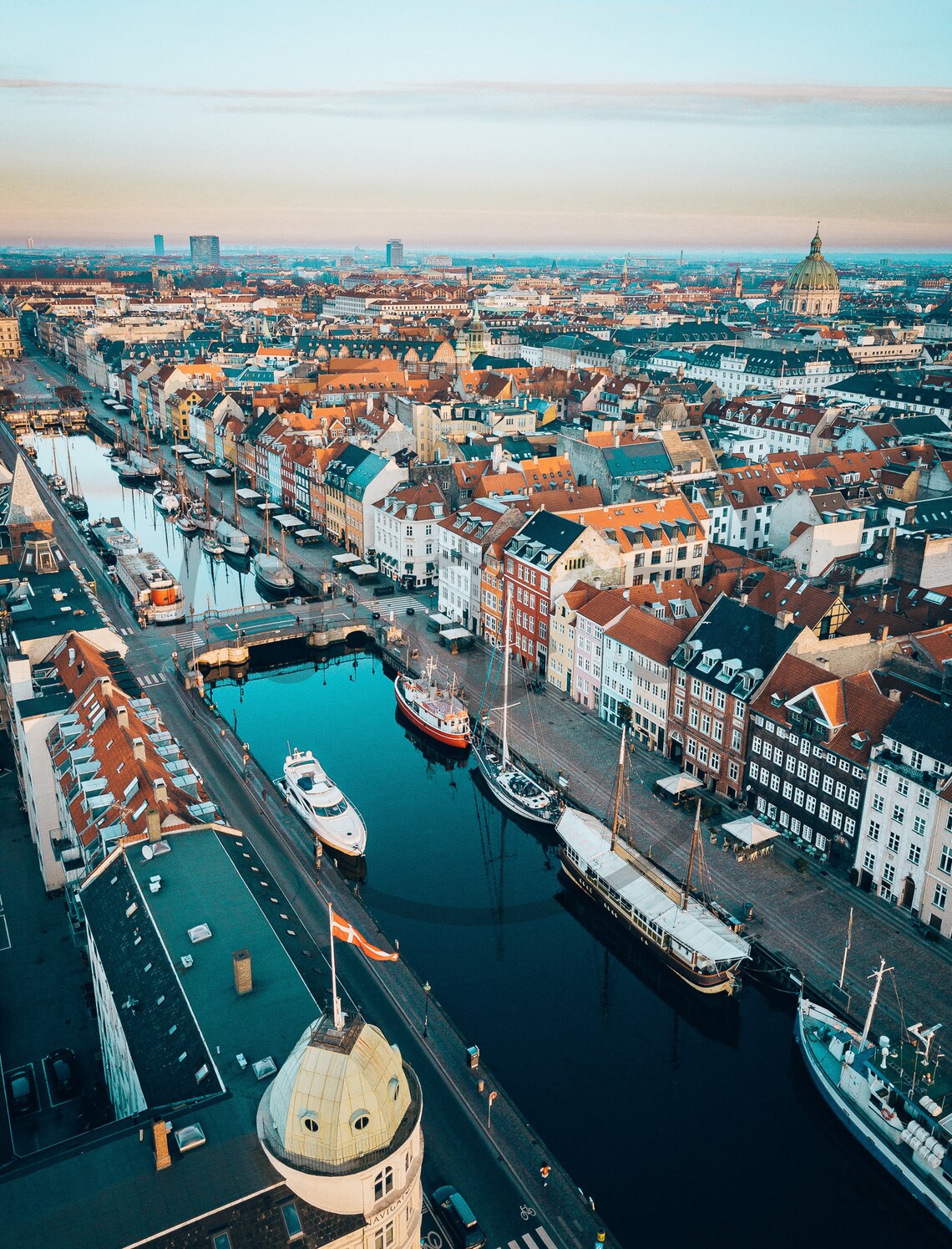 Copenhagen Denmark Nyhavn Harbor Colorful Houses Aerial Poster - Image 3