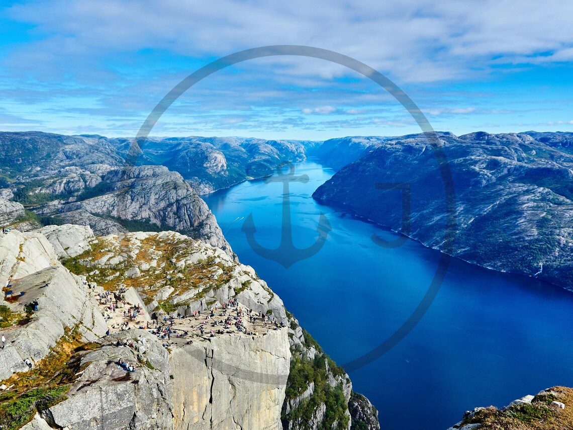Preikestolen Cliff Over Deep Blue Fjord Norway Adventure Poster - Image 3