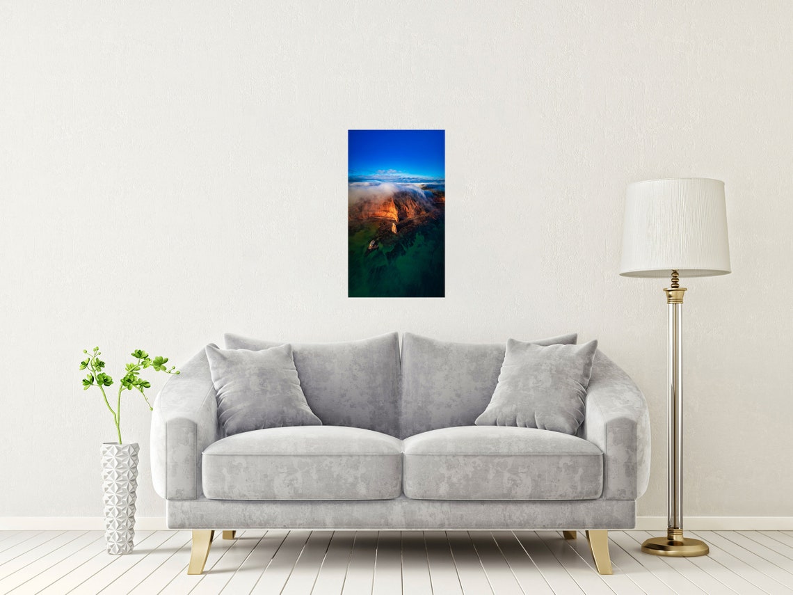 Sidmouth Devon Misty Cliffs Fog Rolling Over Jurassic Coast Poster - Image 2