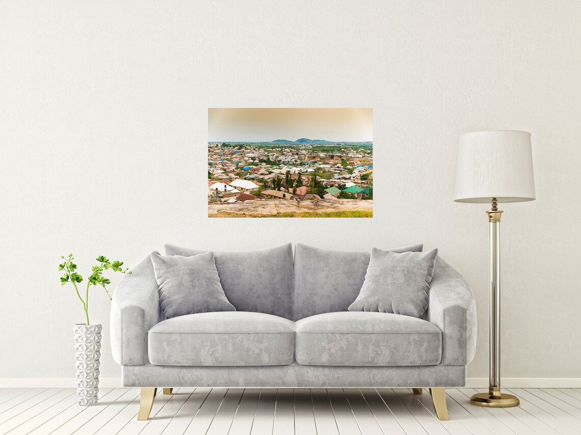 Abuja Nigeria City Panorama Colorful Rooftops Hill View Poster - Image 2