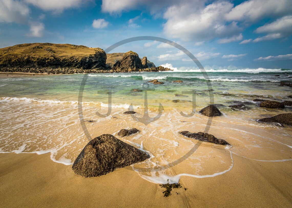 Dalbeg Beach Isle Of Lewis Scotland Turquoise Sea Coast Poster - Image 3