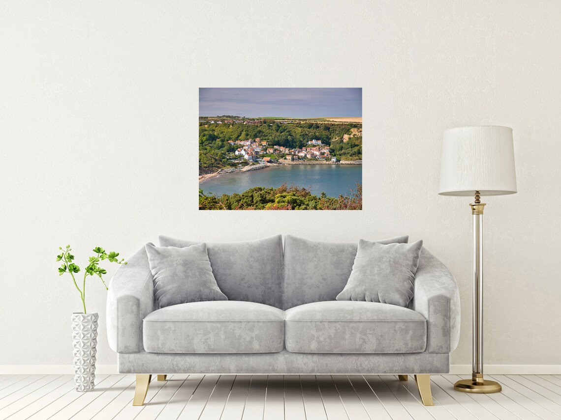 Runswick Bay Fishing Village North Yorkshire Coastline Poster - Image 2