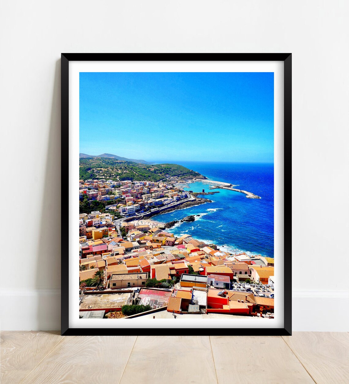 Castelsardo Sardinia Colorful Coastal Town Over the Sea Poster