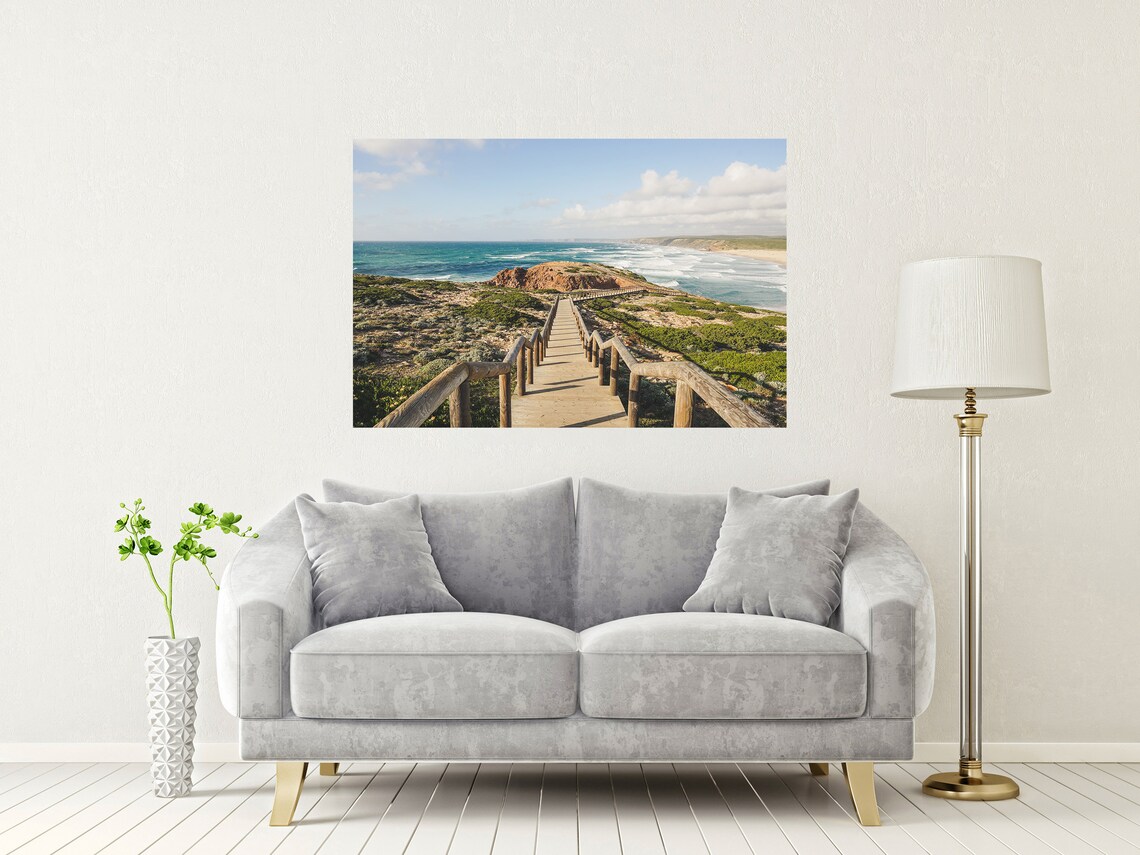 Bordeira Beach Algarve Wooden Boardwalk Down to the Sea Poster - Image 2