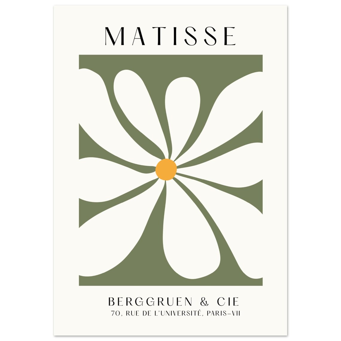 Sage Matisse Minimalist Floral Art Print