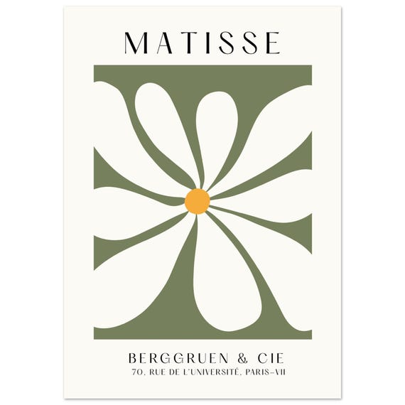 Sage Matisse Minimalist Floral Art Print