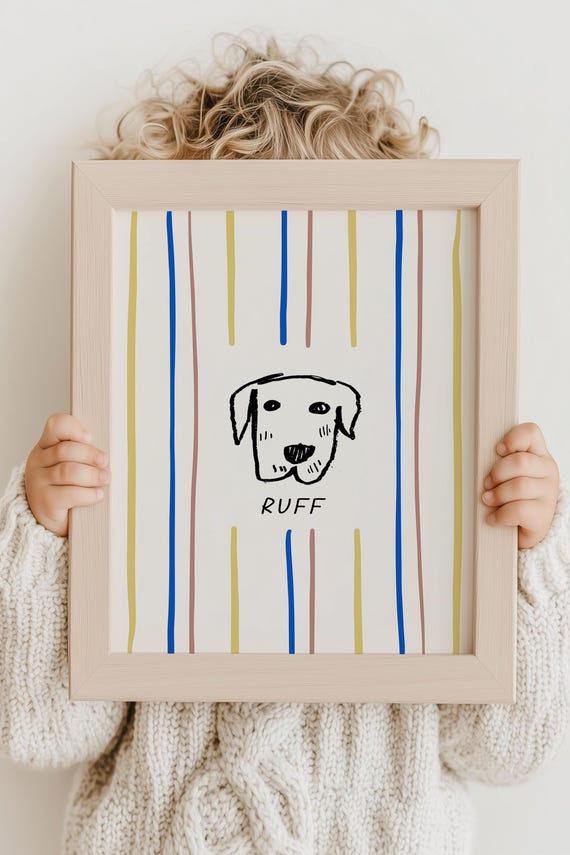 Colorful Funny Dog Wall Art Print Cool Puppy Portrait Modern Pet Poster Kids Room Nursery Decor Golden Retriever