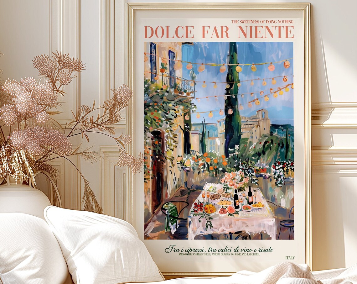 Tuscany Florence Italy Dinner Table View Art Print