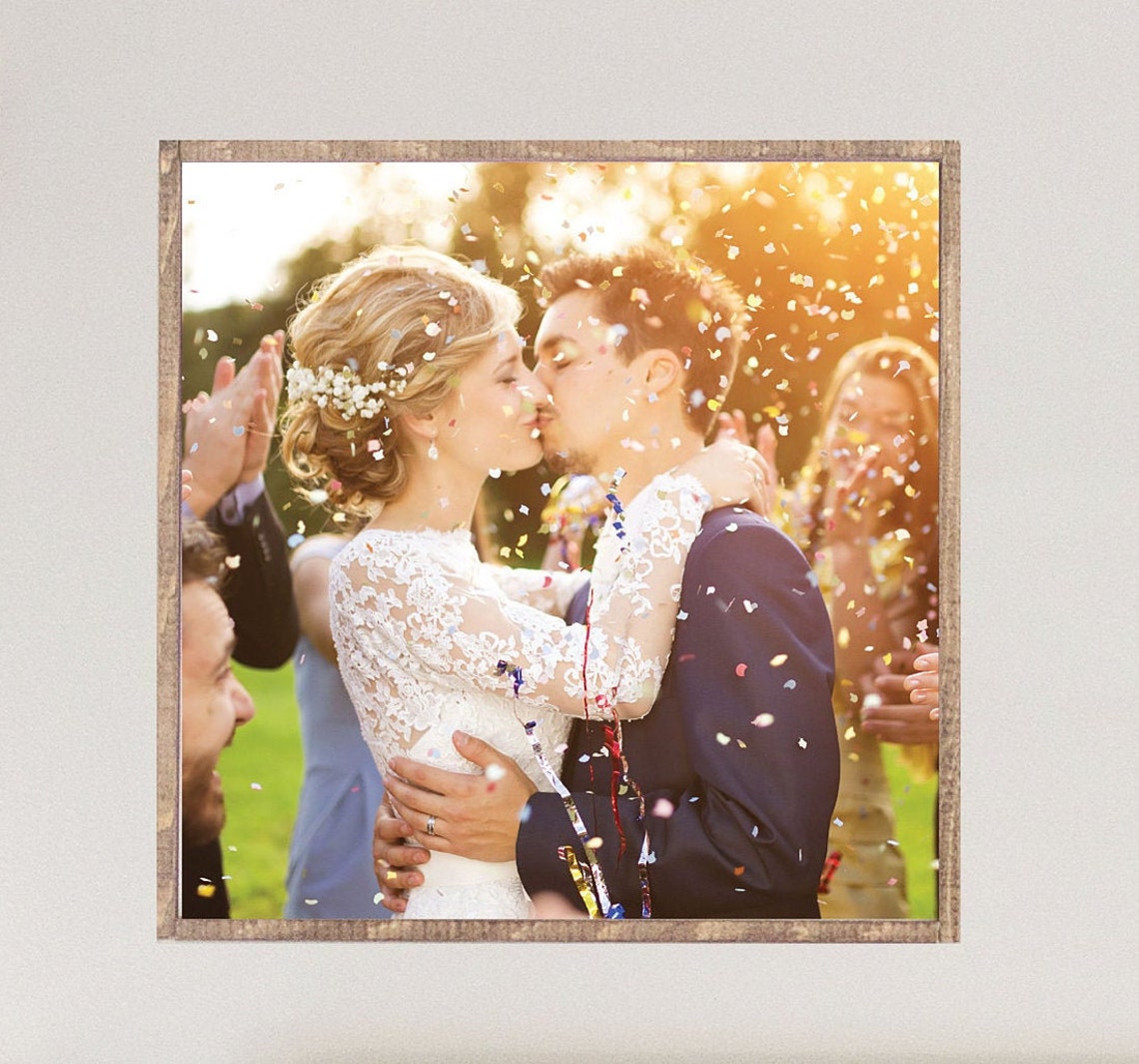 Custom Wedding Vows Photo Canvas With Floral Art Personalized Names Print - Image 2