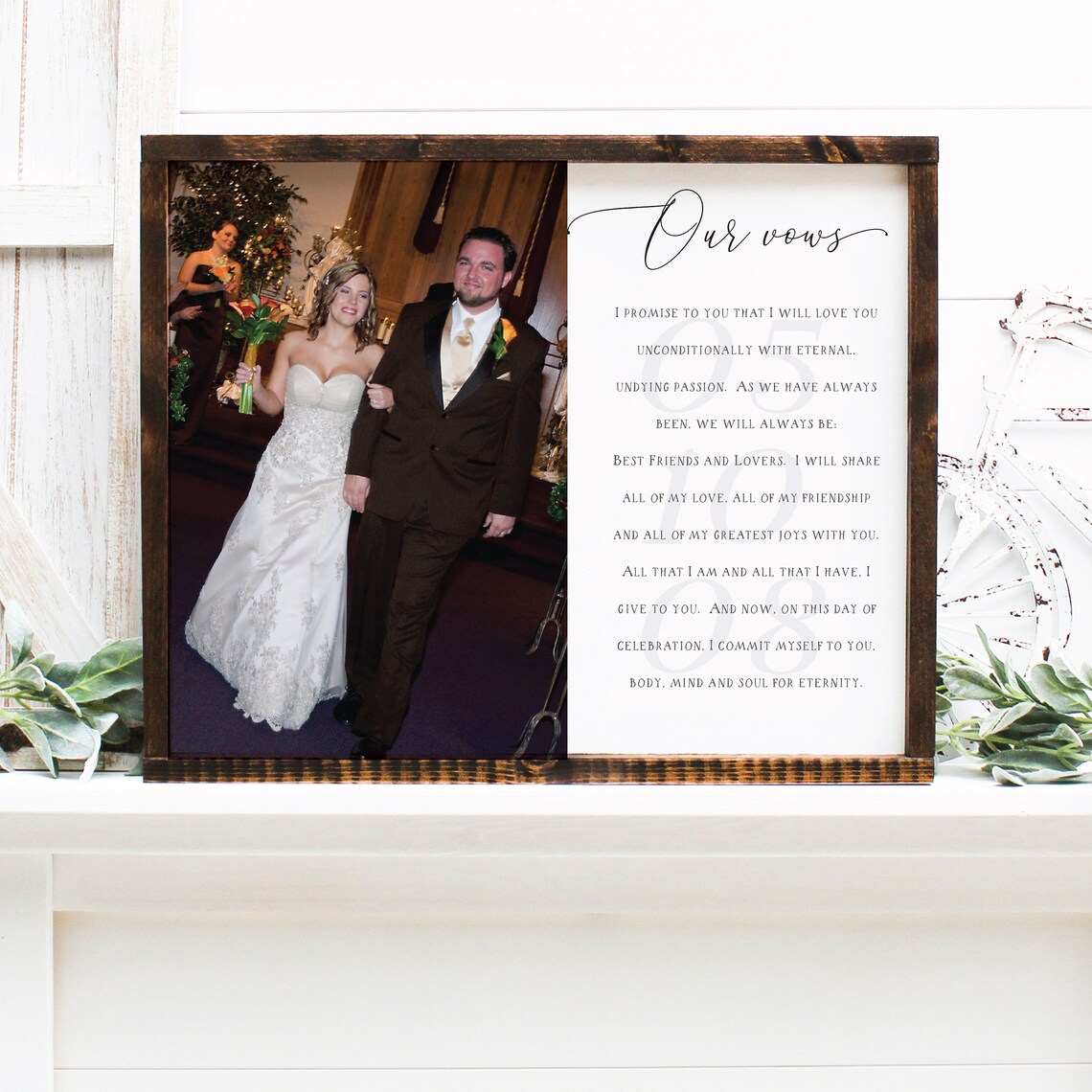 Custom Wedding Photo Our Vows His And Hers Text Keepsake Poster - Image 2