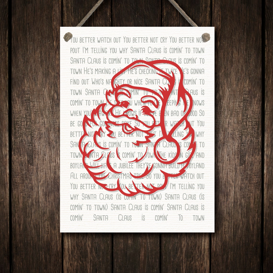 Santa Claus Is Coming To Town Christmas Gift Ideas Holiday Seasonal Decor Christmas Song Sign Vintage Xmas Signs - Image 2