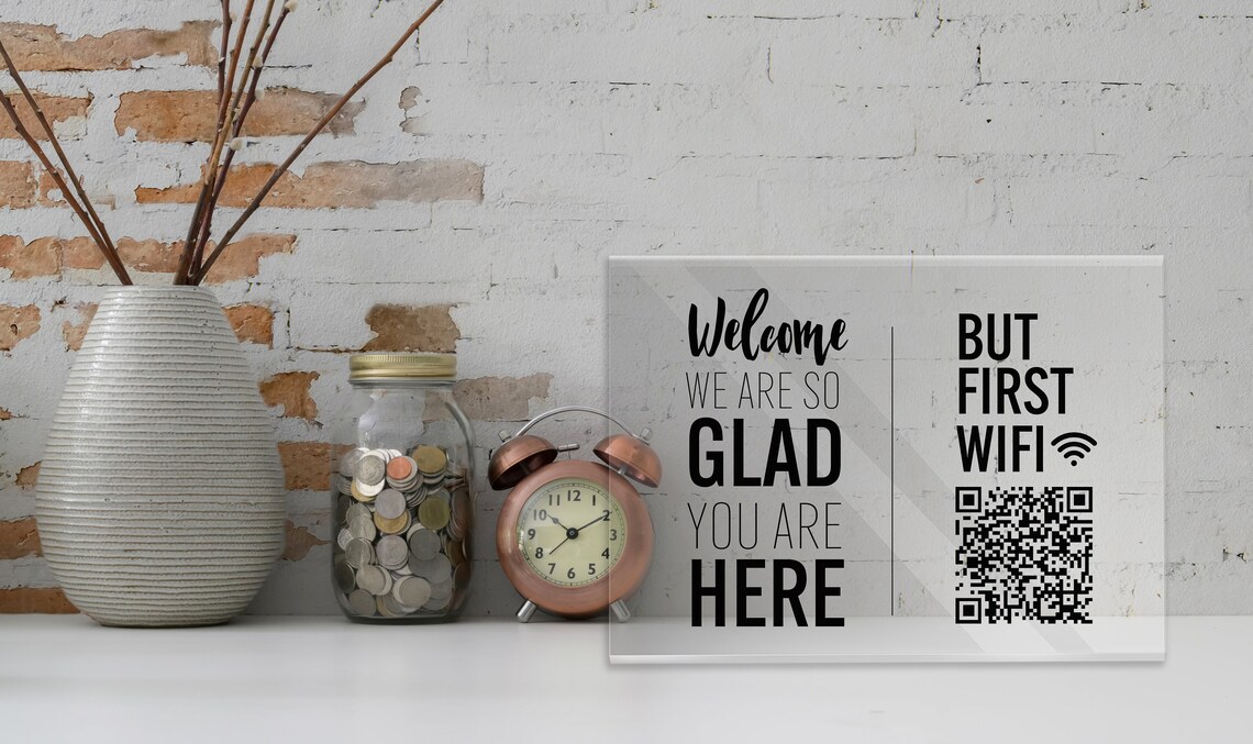 Custom Acrylic Wifi Plaque, QR Code Display - Image 3