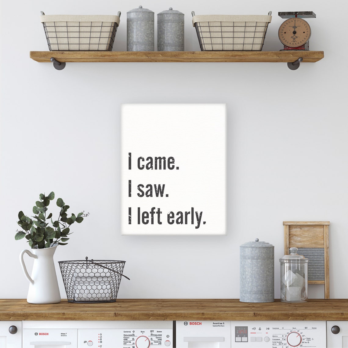 I Came I Saw I Left Early Funny Introvert Humor Quote Poster - Image 3