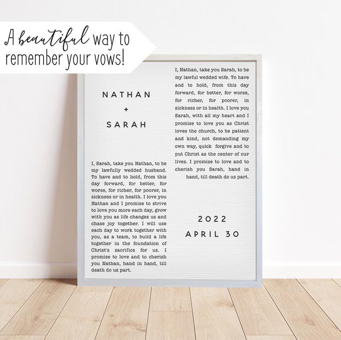 Your Vows Personalized Anniversary Gift