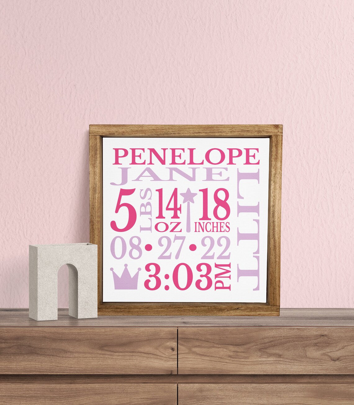 Fairytale Nursery Birth Stats Art Print, Custom Name - Image 3
