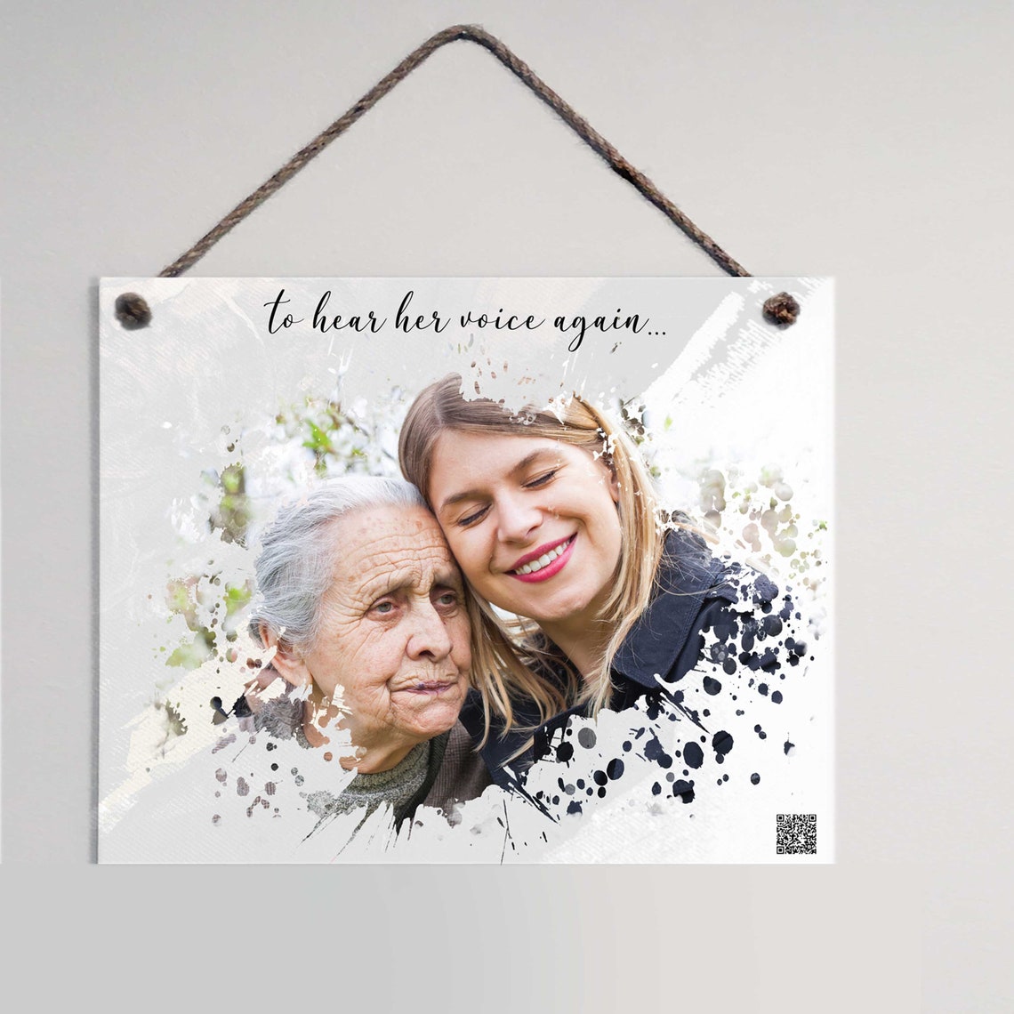 Custom Memorial Photo Canvas "To Hear Her Voice Again" Tribute Poster - Image 2