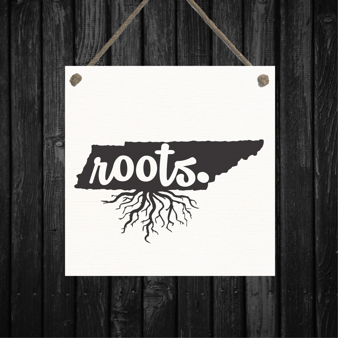 Tennessee Roots State Silhouette Rustic Whitewash Farmhouse Poster - Image 2