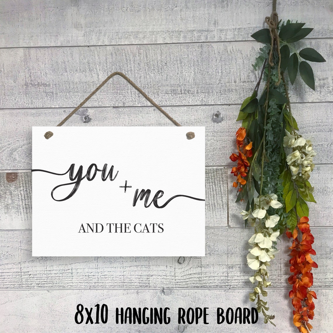 You Plus Me And The Cats Sweet Cat Lover Home Decor Wall Art - Image 2