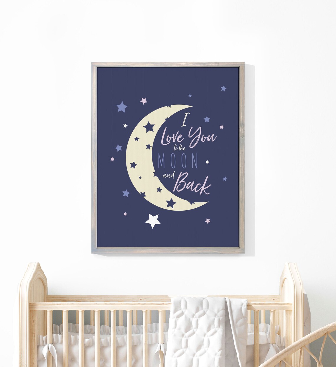 Love You To The Moon And Back Quote Print, Bedroom Decor - Image 3