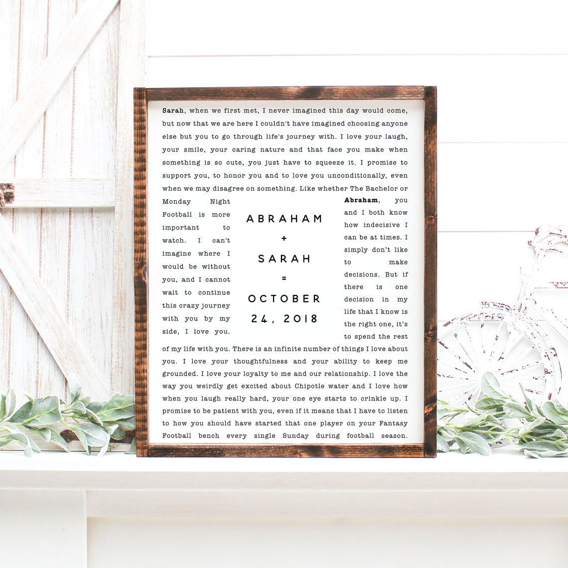 Our Vows Word Wrap Custom Wedding Gift - Image 2