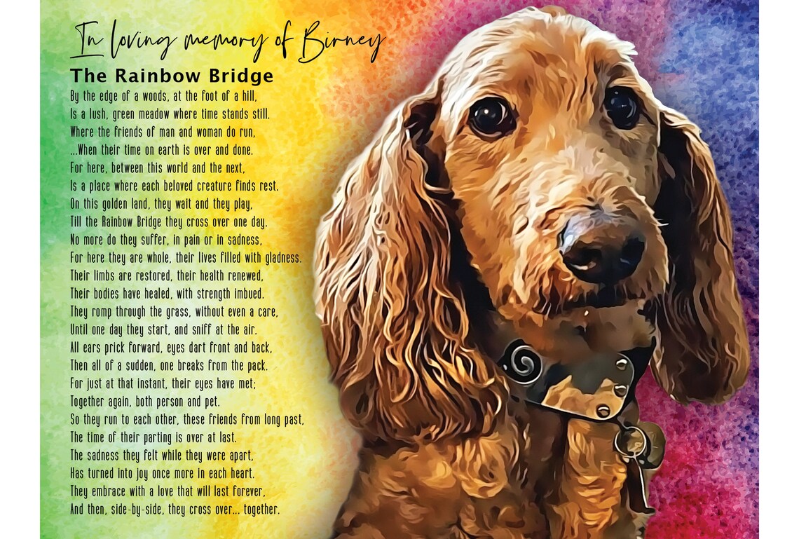 Custom Pet Photo Print, Rainbow Bridge Verse - Image 3