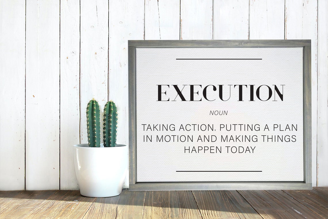 Execution Noun Definition Motivational Office Daily Action Poster - Image 2