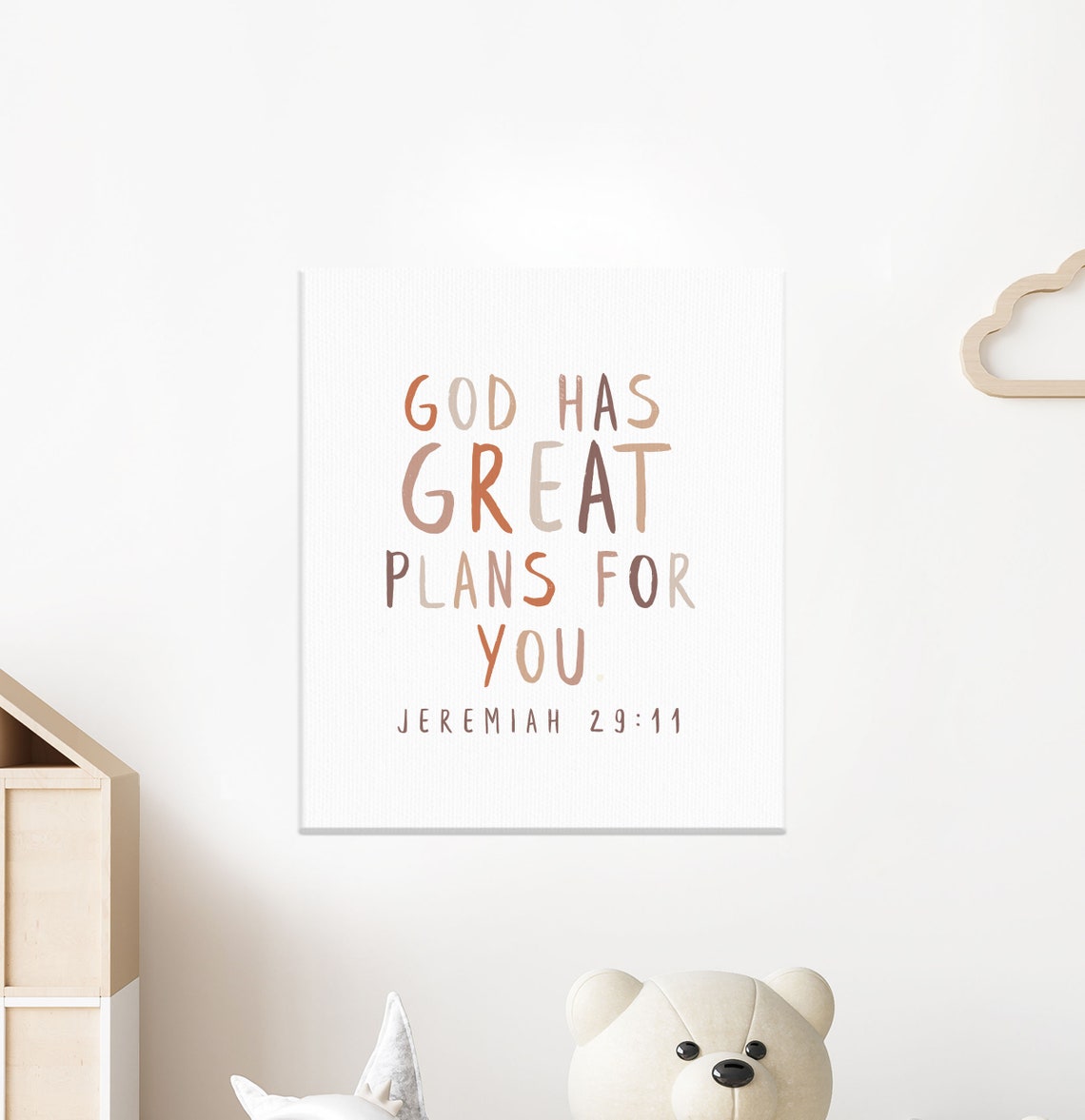 God Has Great Plans For You Jeremiah 29 11 Nursery Scripture Wall Art - Image 3